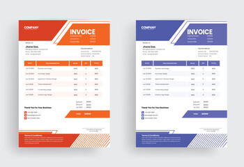 A4 size marketing invoice bill template design 