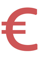 red euro symbol