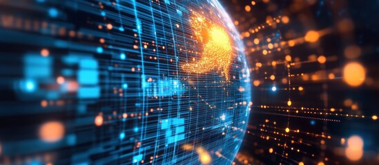 Global network connections, digital earth.