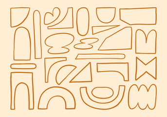 Minimalist Abstract Line Shape Bundle. A collection of hand-drawn abstract line shapes with a minimalist aesthetic. These organic and geometric forms are perfect for modern designs, and digital art