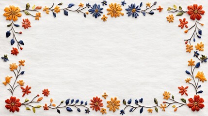 festive greeting card, a stylish cinco de mayo greeting card design with a talavera tile border, vibrant floral motifs, and room for a customized message