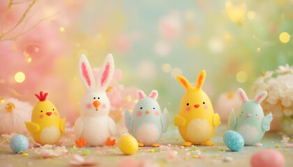 Easter animal figures made from eggs