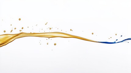 Fototapeta premium Mesmerizing Watercolor Backdrop with Blue and Gold Paint Strokes