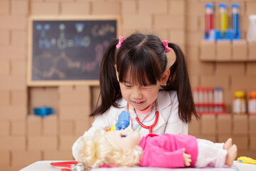 A young girl was conducting a science experiment at home.