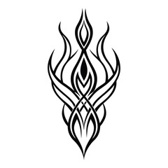 Abstract Tribal Tattoo Design Black Ink Vector Art.