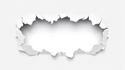 Fototapeta premium Pristine White Paper Sheet with Cracked Surface and Empty Space