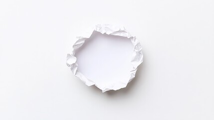 Pristine White Paper Sheet with Crumpled Edges on Clean Surface