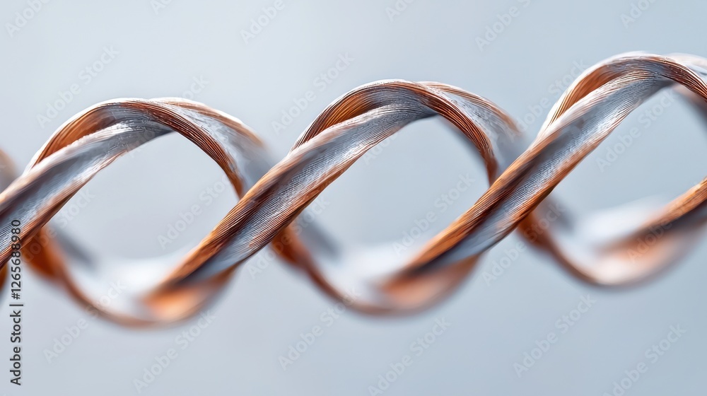 Poster close-up of twisted metal wires creating a complex texture with intricate patterns for technical bac
