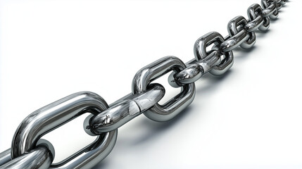 Obraz premium 3D cartoon chain isolated white background, graphic element resource design