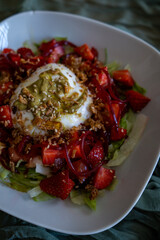 homemade strawberry and mozzarella salad