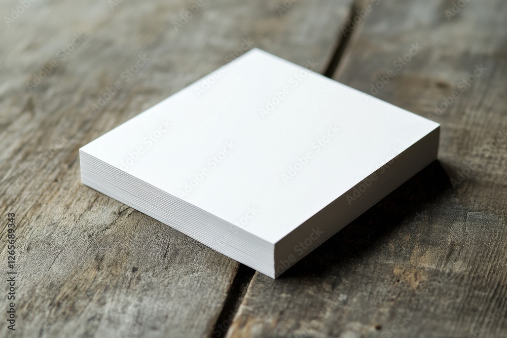 Poster blank notepad resting on rustic wooden table, inviting creativity and ideas at any time