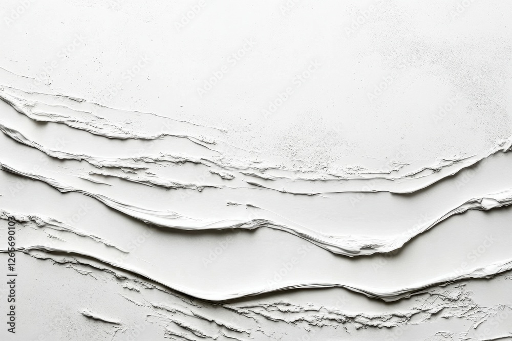 Poster texture of white paint smeared on a surface showcasing artistic streaks and waves in a creative work