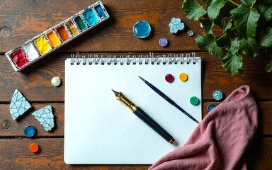 artist painting with brush and palette
