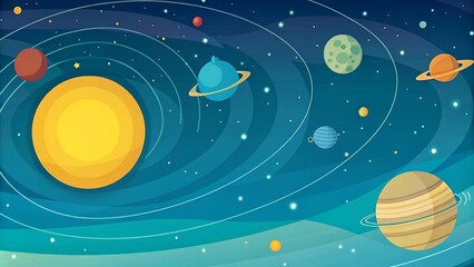 Fototapeta premium A space scene with planets, Craft a celestial background with planets and stars