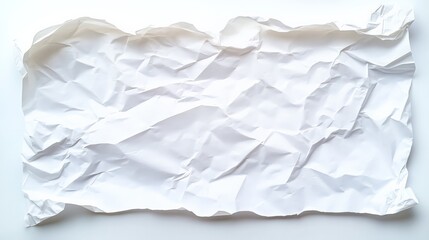 Obraz premium Crumpled White Paper Expanse on Pristine Background for Creative Use