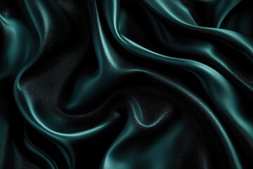 Obraz premium A close-up shot of dark green silk fabric, showing the intricate texture and weave