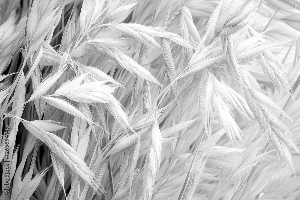 Aufkleber Textured white grass creates a soft and serene background in a minimalist setting