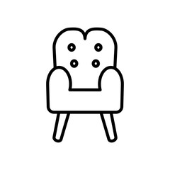 sofa chair icon, simple flat style, illustration, logo sign symbol pictogram template, for ui or ux isolated on white for mobile app, editable