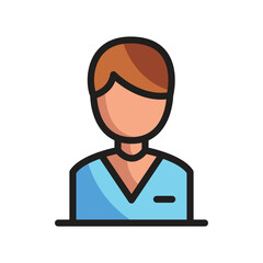 Male avatar, boy audience, man college doodle cartoon, minimalist vector illustration, simple concept, Isolated filled icon