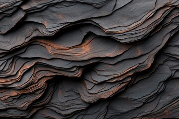 Fototapeta premium Black slate layers abstract background with dark, textured, weathered surface use