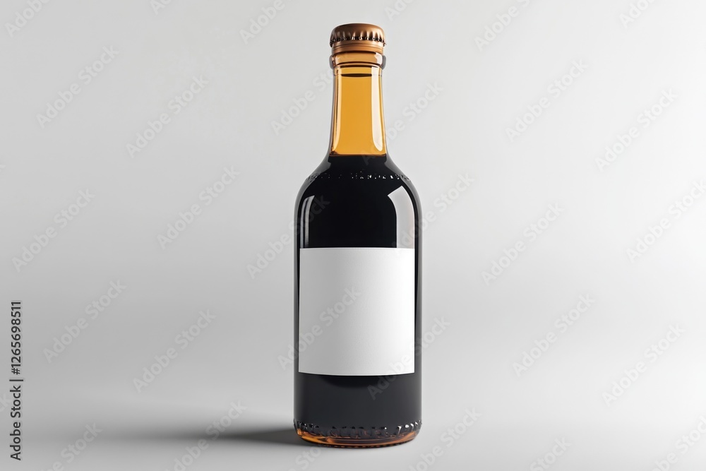 Poster a bottle of wine with a blank label