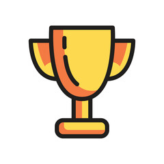 Trophy, award, winner, cup, success doodle cartoon, minimalist vector illustration, simple concept, Isolated filled icon