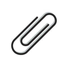Paper clip, document papper doodle cartoon, minimalist vector illustration, simple concept, Isolated filled icon