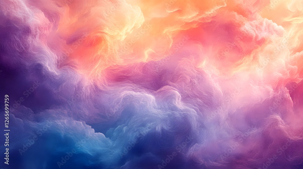 Poster breathtaking image of a cloudy sunset sky with a captivating blend of vivid colors and a dramatic et