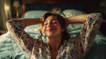 A person reclining on a bed with a pillow nearby, perfect for depicting relaxation or quiet time