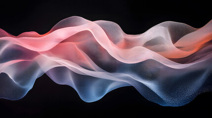 Obraz premium Flowing white and pink smoke merging seamlessly, creating a serene and calming visual effect.