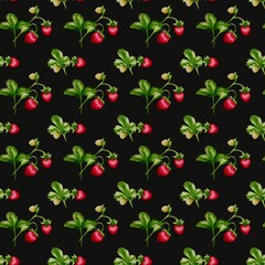 Beautiful watercolor strawberry pattern for textile and wrapping designs