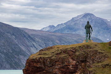 Fototapeta premium Hiking from Tasiusak to Qassiarsuk in south Greenland