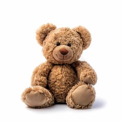 Teddy bear doll on white background portrait photography isolated view
