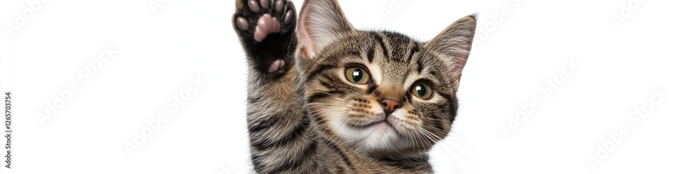 Aufkleber A curious cat looks directly at the camera with an inquisitive expression