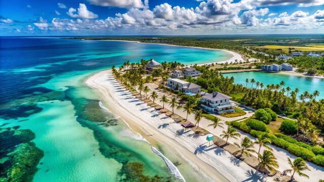 Deserted Juanillo Beach Resort, Cap Cana, Dominican Republic: Aerial View of Empty Paradise During COVID-19 Pandemic