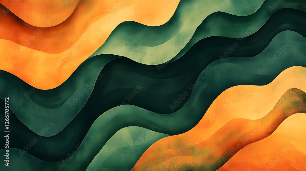 Aufkleber Captivating Fluid Waves of Vibrant Colors and Organic Shapes Abstract Background with a Mesmerizing Flow and Undulating Patterns