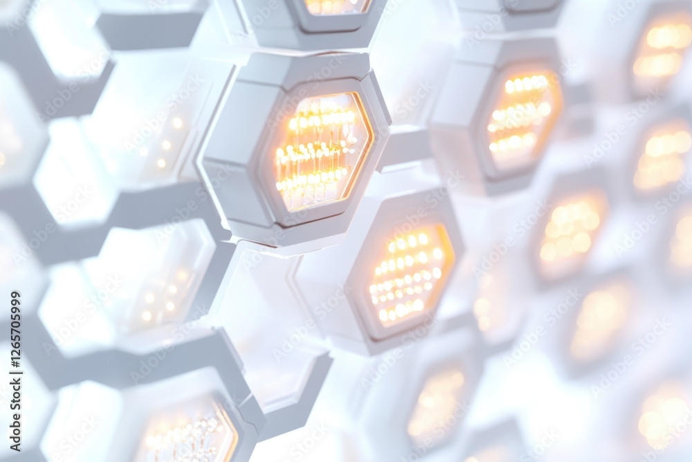 Poster a close-up shot of a string of lights on a wall, great for decorative purposes or as an accent in a 