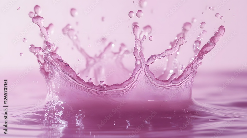 Aufkleber captivating pink water splash against a clean minimalist background showcasing the elegant fluidity 