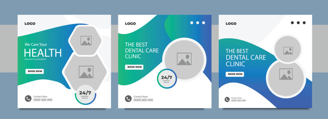 Medical Social Media Post Template, Healthcare Social Media Banner Template, Medical and healthcare social media post template. health doctor social media post banner. Medical Health banner.