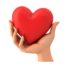 Obraz premium 3D Hand Holding a Red Heart Symbol 1
