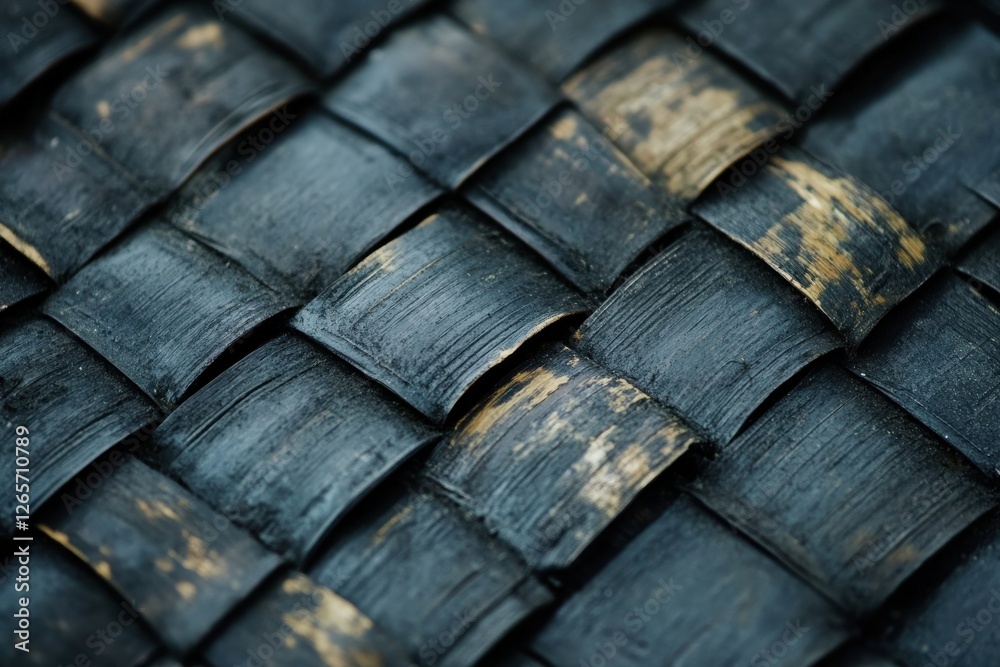 Aufkleber woven texture of dark materials highlighting craftsmanship in intricate patterns