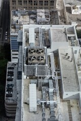 aerial view of the city building roof