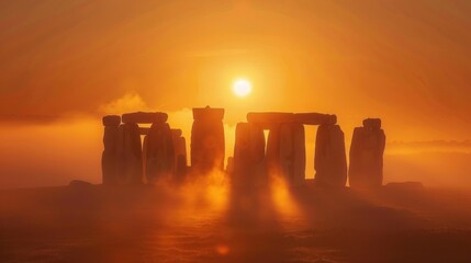 Stonehenge Sunrise: A Mystical Dawn