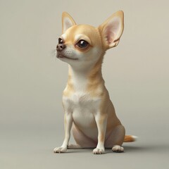 Obraz premium Cute Chihuahua Dog Sitting with Relaxed Posture and Bright Eyes