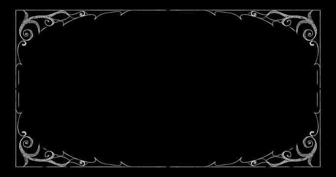 Frame in the style of an old silent film. Pencil drawing