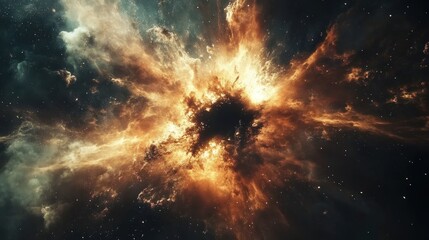 Fototapeta premium Dramatic Cosmic Explosion of Nebula Clouds and Stars in Outer Space