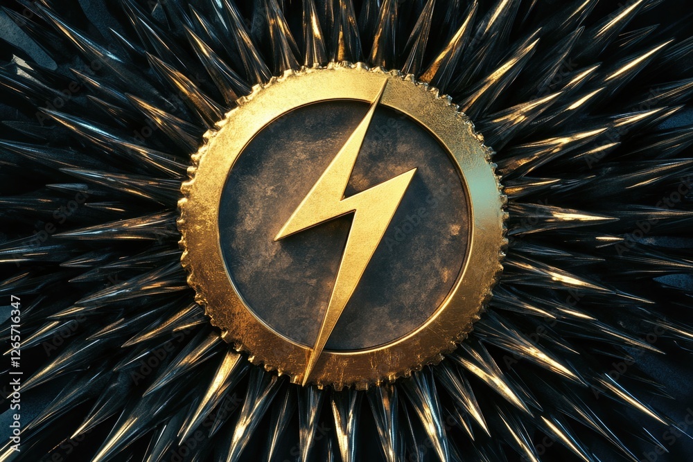 Poster a close-up shot of a clock featuring a lightning bolt design