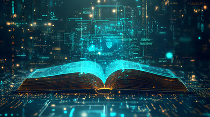 Glowing Book Emitting Data and Code