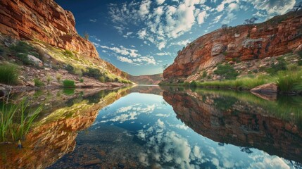 Serene Canyon Reflection: A Stunning Australian Landscape