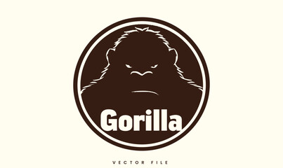 Obraz premium Editable Gorilla Logo Illustration